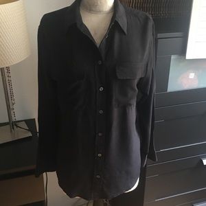 Equipment FEMME silk black blouse